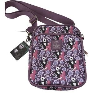 Bioworld Nightmare Before Christmas Jack & Sally Purple Crossbody Bag Disney NWT